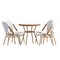 Flash Furniture Lourdes French Bistro 31.5in. Table, White and Gray PE Rattan, Glass Top w/4 Stack Chairs - Natural SDA-AD641012-80-4001-F-WHGY-NAT-GG - alternate 5